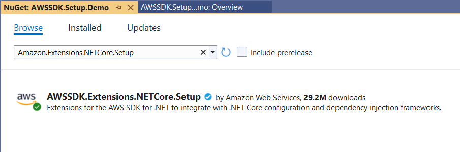 Configuring the AWS SDK for .NET with .NET Core