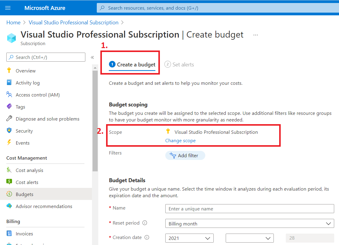 Creating a Cost Alert for Your Azure Account