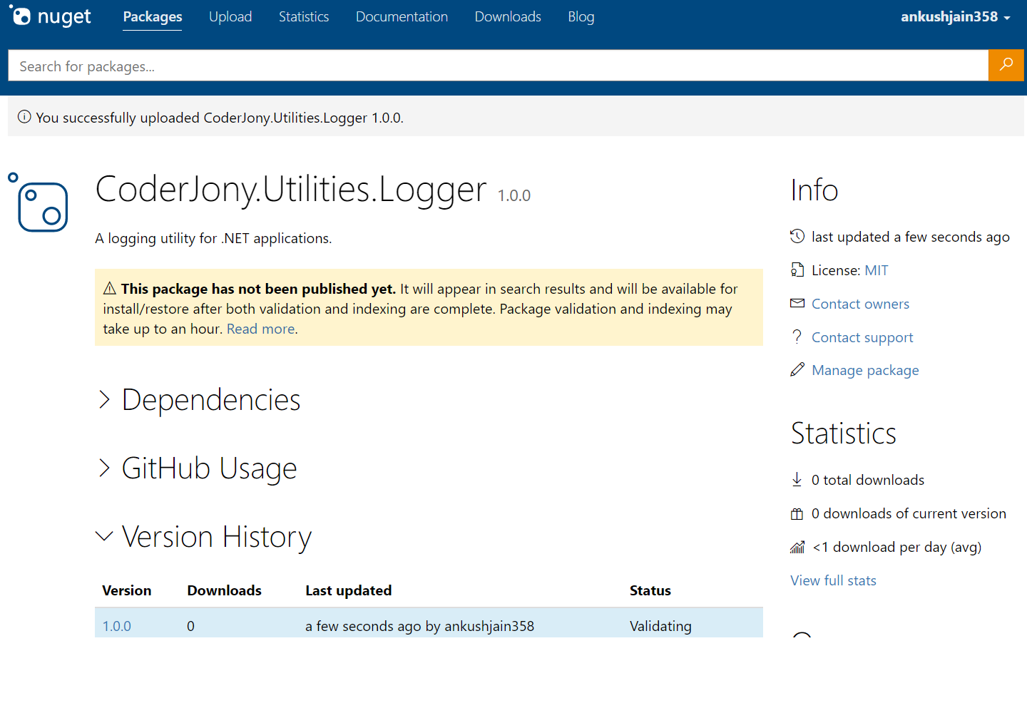 Creating NuGet package using Visual Studio 2019 and deploying it to Nuget.org